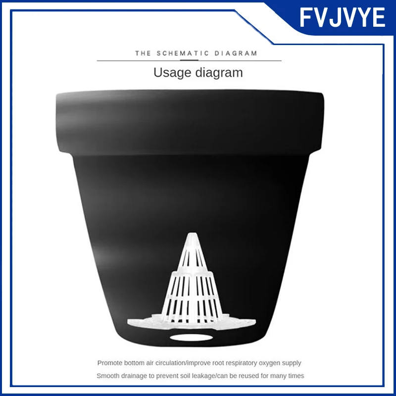 5pcs Flowerpot Gasket Cone-shaped Volcano Flowerpot Bottom Drainage Plastic Mesh Succulent Root Breathable Anti Rot Root Grid