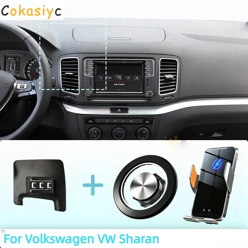 Made to measure For Volkswagen VW Sharan 2012-2018 2019 Phone Holder Car Magnetic Phone Mount Smart Sensing Wireless Charging