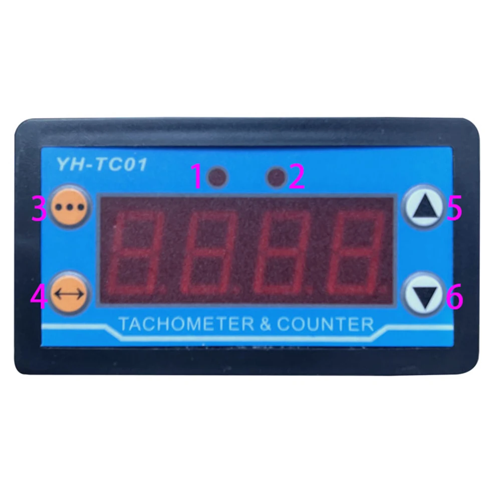 DC 9-24V 4 Digital 0.56 inch LED Red Tachometer 30-80000 RPM Speed Meter 1-9999 Counter +Hall Proximity Switch Sensor NPN