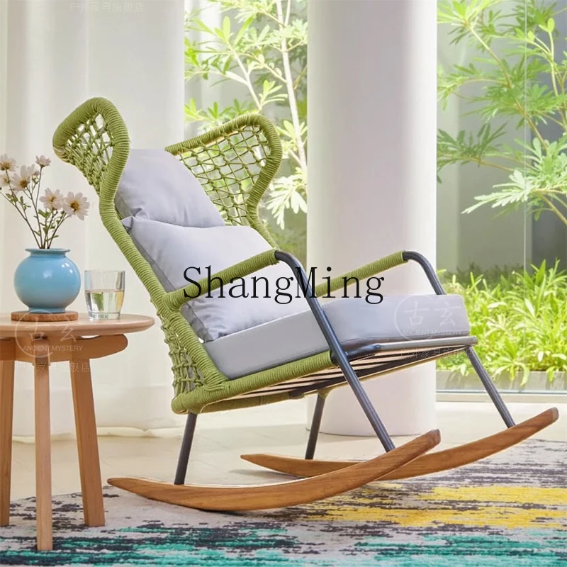 

CL rocking recliner adult balcony lazy single sofa sleeping leisure rope weaving rain and sun protection