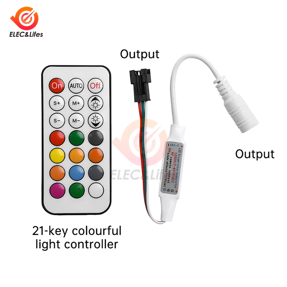 リモコン付きLEDストリップライト,21キー,モノクロ,rgb,rf,5050, 2835,smd,dc 5-24v