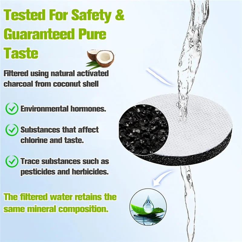 A74E-Pack Of 10 Micro Disc Water Filter Discs For Brita Fill And Go Water Filter Bottles Carafes Water Filter Discs Reduces PFAS