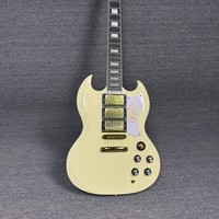 Free Shipping Cream Yellow SG 6 String Electric Guitar Gold Hardware Mahogany Body Tune-O-Matic Bridge Guitar