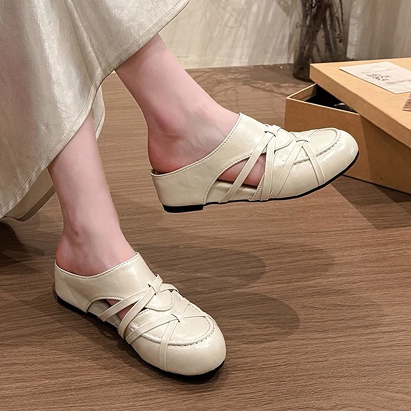 Women High Heels Slippers Mules Shoes Slingback Sandals Trend Soft Leather Shoes Sport Sneaker Walking Running Comfort Zapatos
