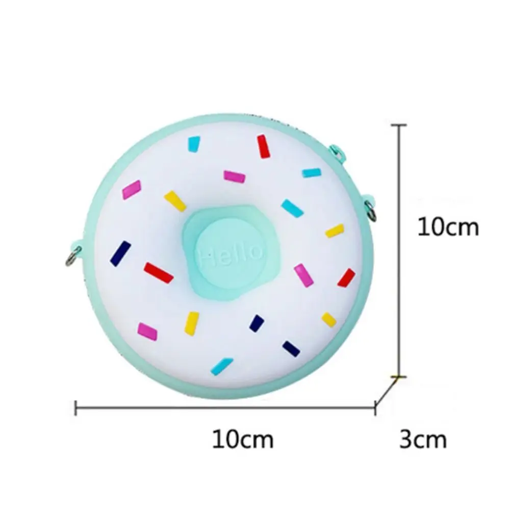 Baby Girls Donut Crossbody Bag Children Cute Silicone Mini Coin Purse Handbags Small Wallets Kids Rainbow Messenger Shoulder Bag