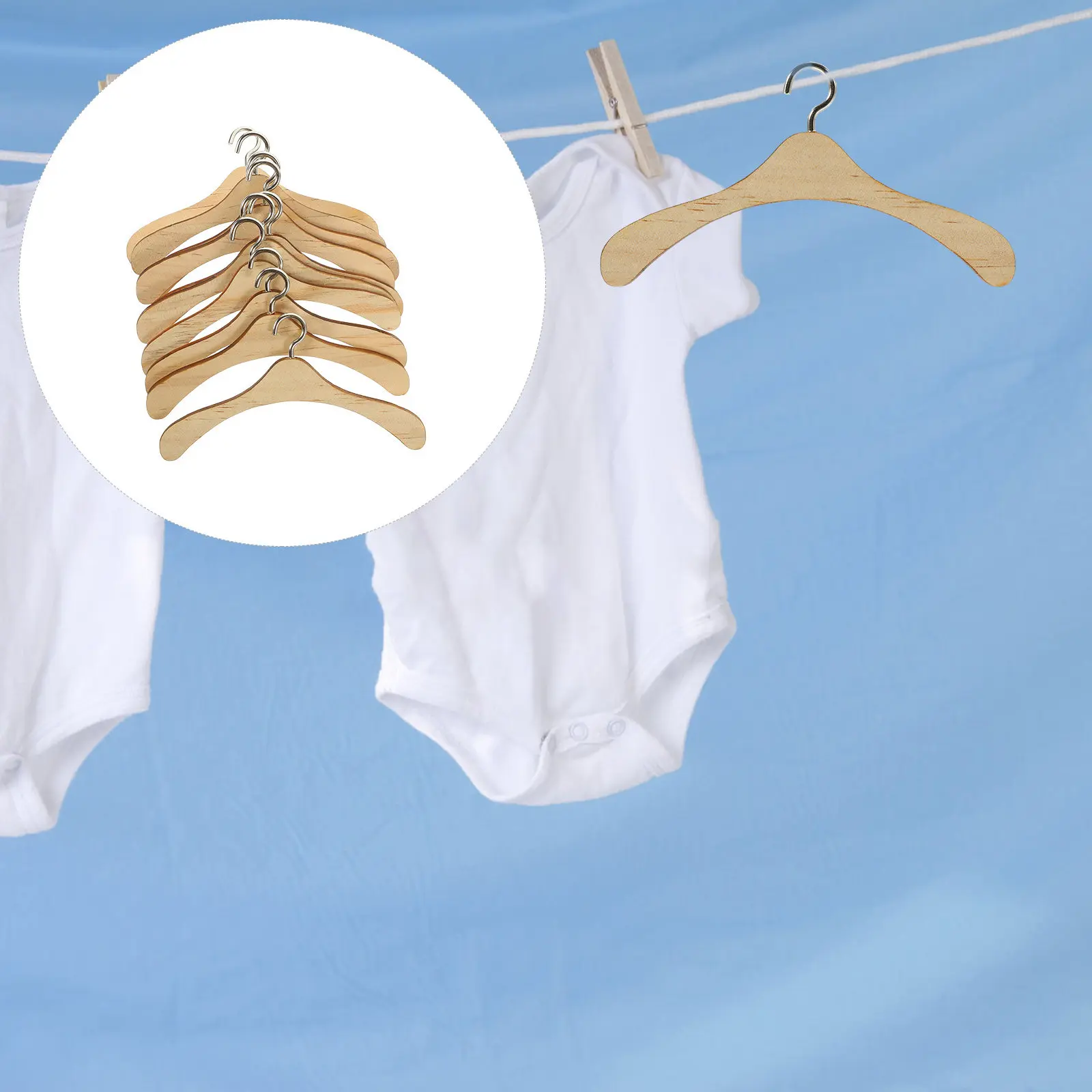 

10Pcs Mini Wooden Clothes Hangers Small Garment Rack Miniature Closet Organizer for Clothes Storage Neat Tidy Display