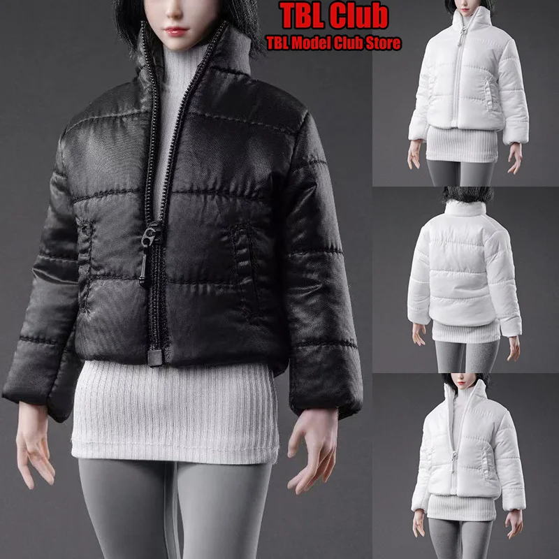 

1/6 Scale Female Clothes Trendy Down Jacket Winter Standing Collar Short Coat For ph tbl 12-inch Soldier Action Figure CTC-013