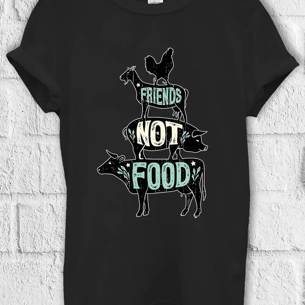 Friends Not Food Vegetarian Vegan T Shirt Sweat Baseball Pullover Baggy Boyfriend 2485