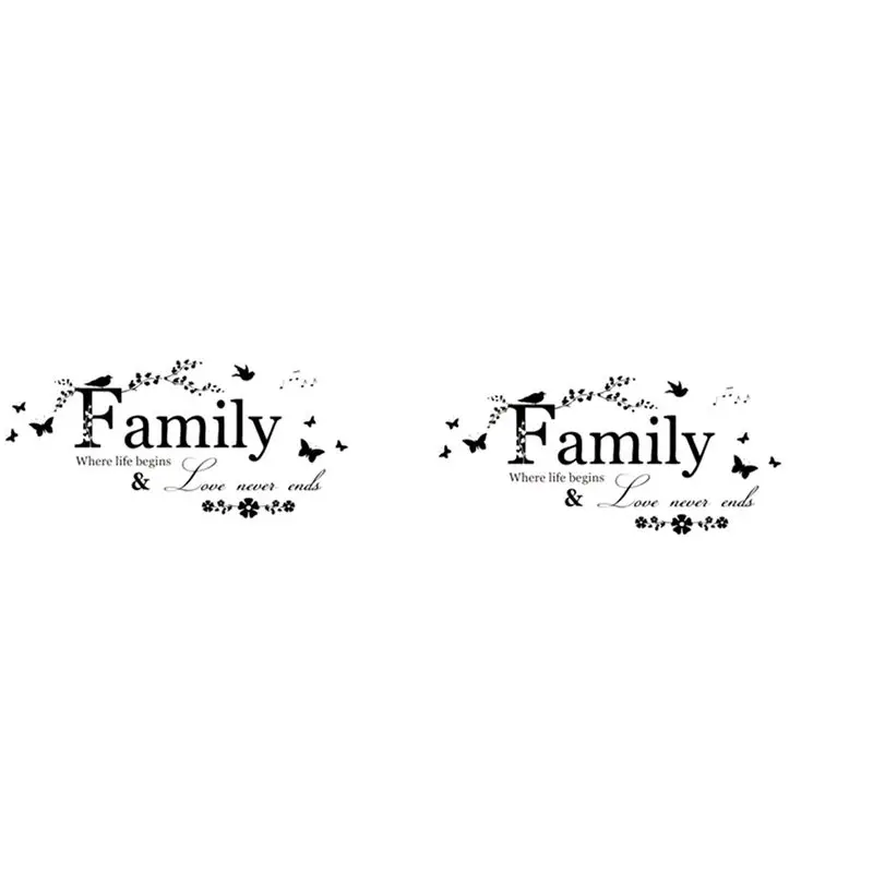 Autocollant mural amovible A98E-2X, autocollant artistique, décoration murale pour la maison, salon, mots familiaux