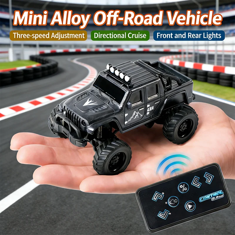 

Радиоуправляемый грузовик 1:64 из сплава, 2.4G, внедорожный дрифт-кар, миниатюрная модель для настольных гонок, игрушка для мальчиков, коллекционная, подарок на день рождения