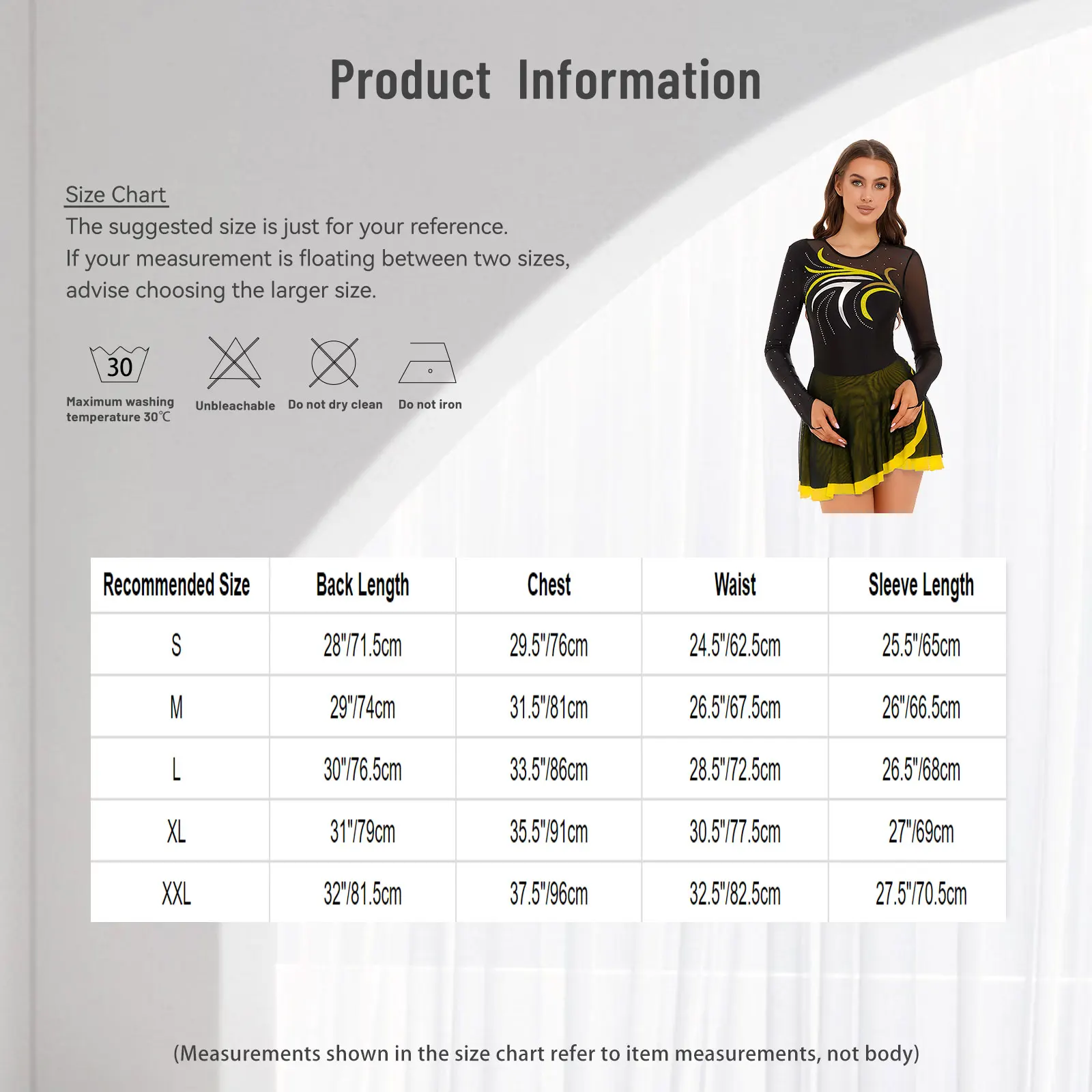 Women's Figure Skating Dress Glitter Rhinestone Sheer Mesh Ballet Gymnastics Tutu Dress Lyrical Dance Performance Costumes