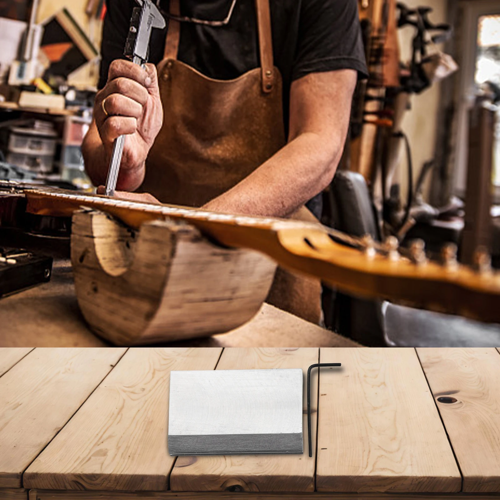 

Для электрогитары, гитарный ладовый пресс для ладов, повышенная стабильность, оцинкованная отделка, маркированные вставки, боковые канавки