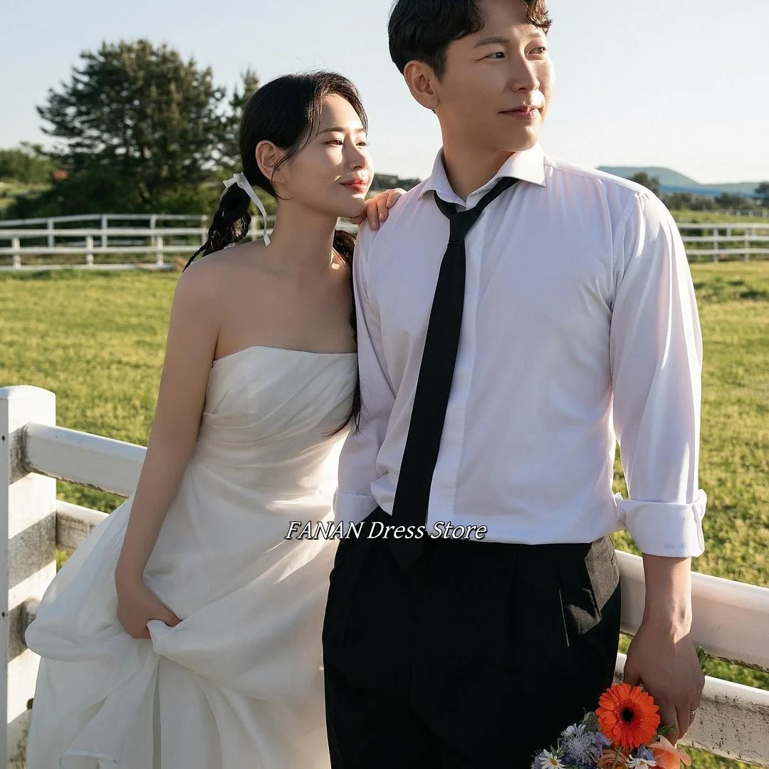 

Colavis Asta Photoshoot Korean Customized Wedding Dress Organza Sleeveless Corset Ivory Classic Bride Dresses Bridal Gowns