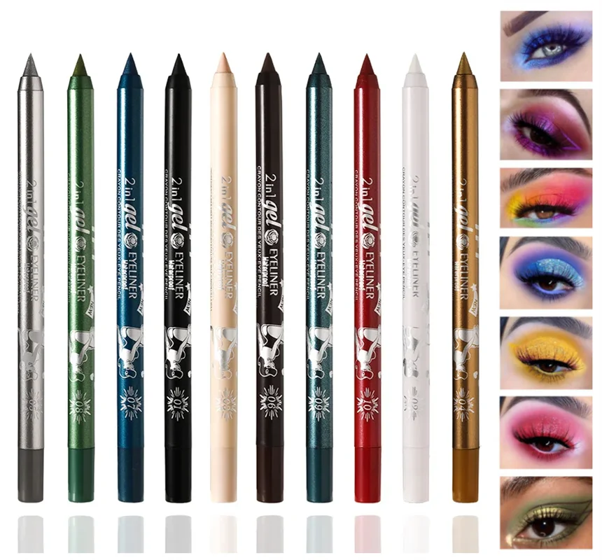 Waterproof Eyeliner Pencil Red Brown White Ultra-slim Soft Easy Wear High Pigment Lip Liner Professional Lasting Eyes Makeup