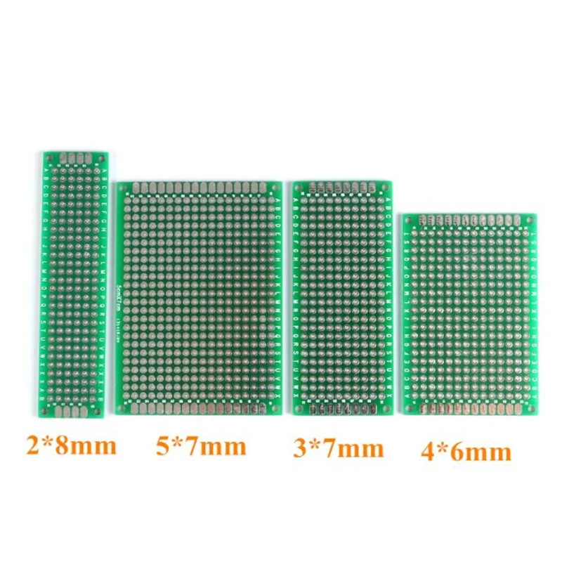 4 sztuki 5x7 4x6 3x7 2x8 cm podwójne płyta boczna miedziane prototypowa płytka drukowana 57 46 37 28 uniwersalna płytka drukowana do Arduino