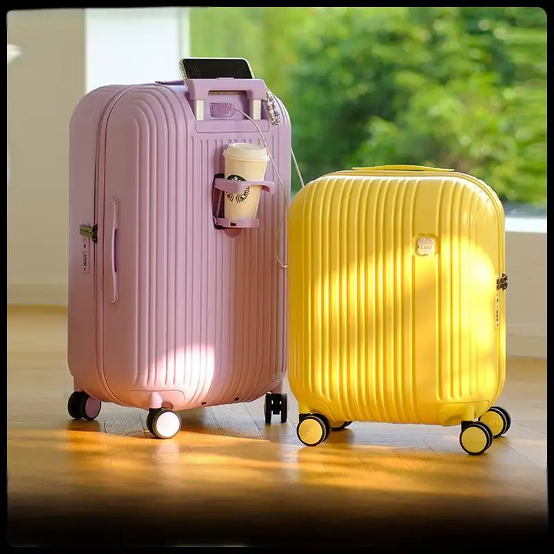 

Женский 20-дюймовый чемодан, бесшумный и ударопрочный чемодан с ручкой, новая модель 2025 года, маленький ручной чемодан с паролем