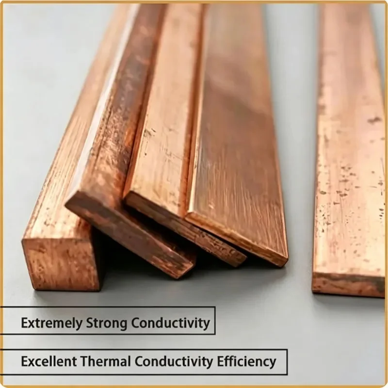 Pure Copper Flat Bar Sheet 1x10-10x50mm For Electrical Conductivity Grounding Engineering Electrical Equipment