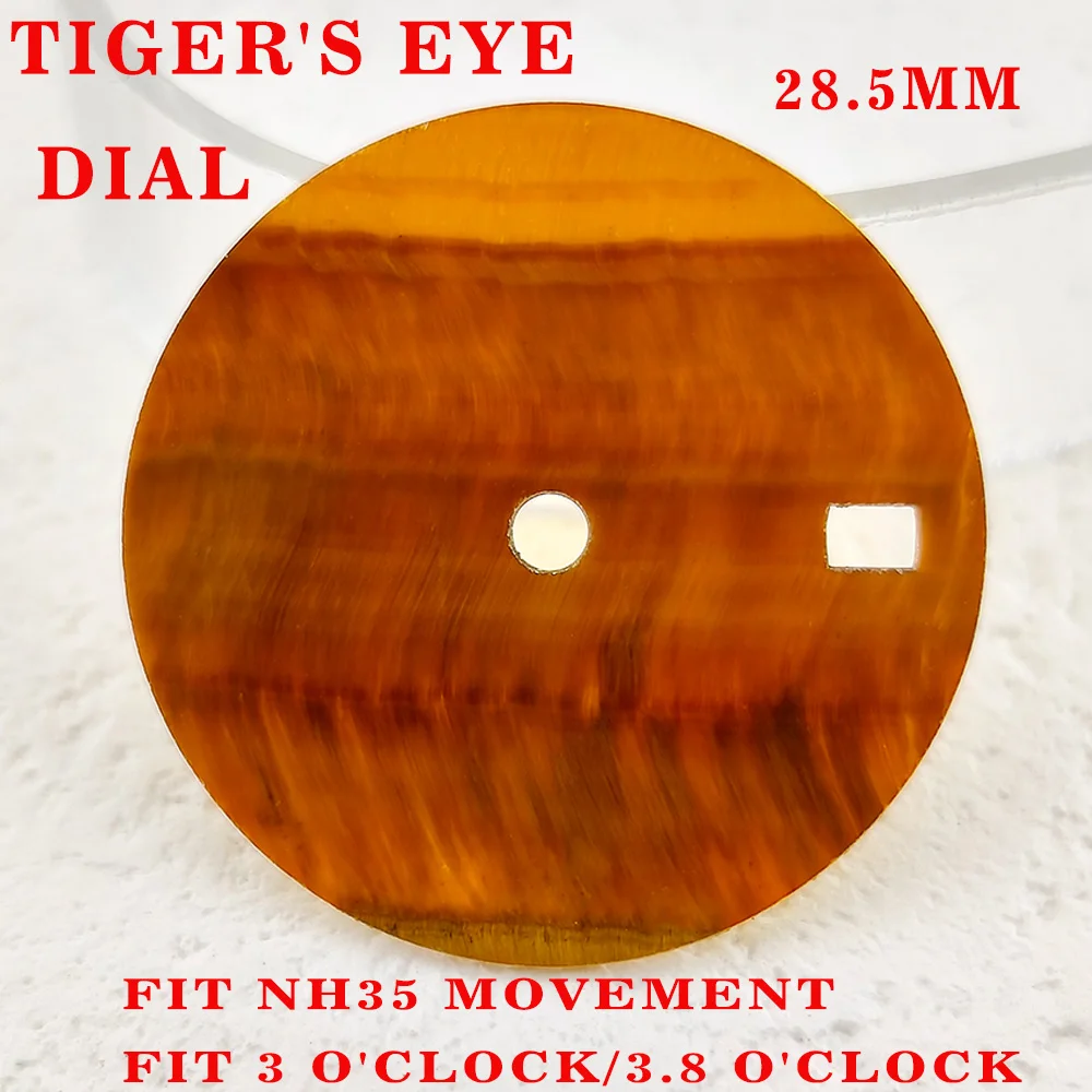 25.8mm NH35 Dial Lazurite Dial Malachite Dial Tiger's Eye Dial Natural Unique Stone Cut by CNC Machine Fit NH35 Movement