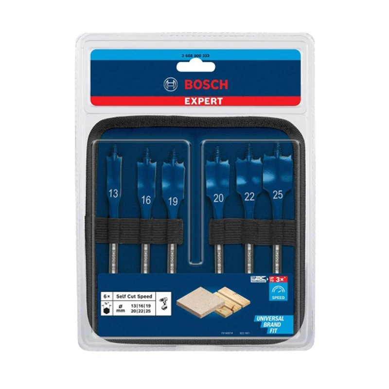 BOSCH 2608900333 Self Cut Speed Spade Drill Bit Set Portable Replacement Fast High Hardness Tools Accessory 6 Pcs