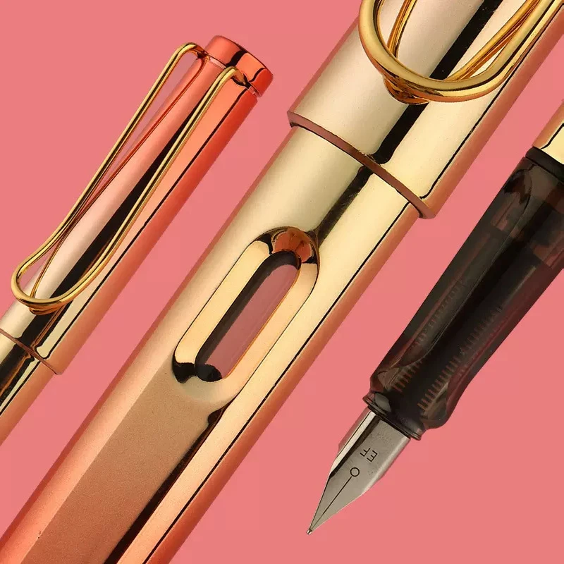 

6pcs Posture Correction Fountain Pen 0.38mm Nib Gradual Color Change Colorful Ink Pens For Writing Stationery Office Supplies