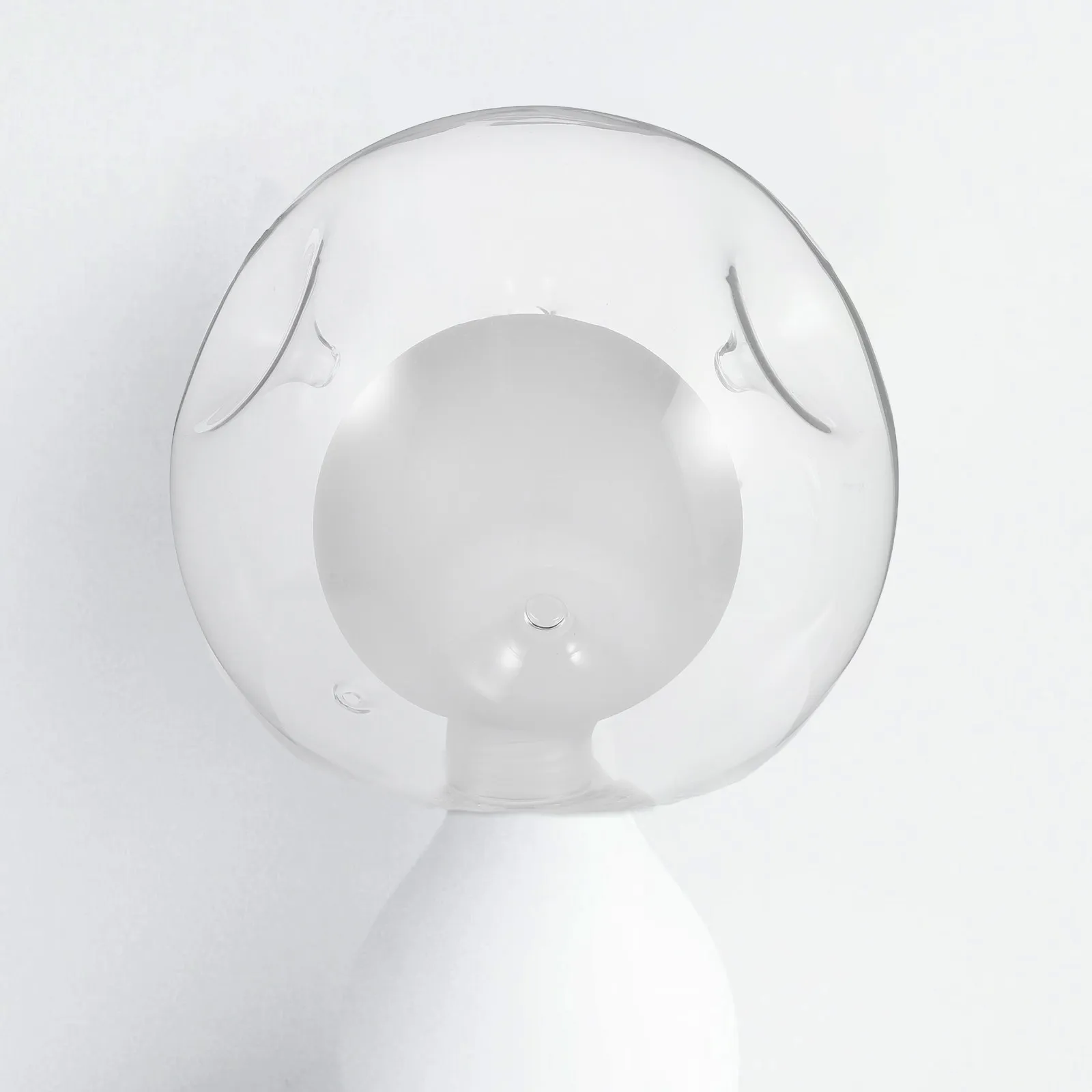 

Glass Globe Lampshade Replacement G9 Round Glass Globe Concave Surface Modern Pendant Lamp Cover for Living Room Bedroom