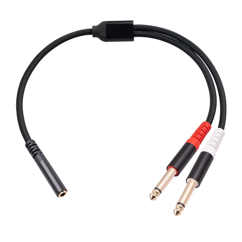 Cable divisor de Audio estéreo de 3,5mm a doble 6,35mm (1/4 pulgadas), Cable trenzado de durabilidad