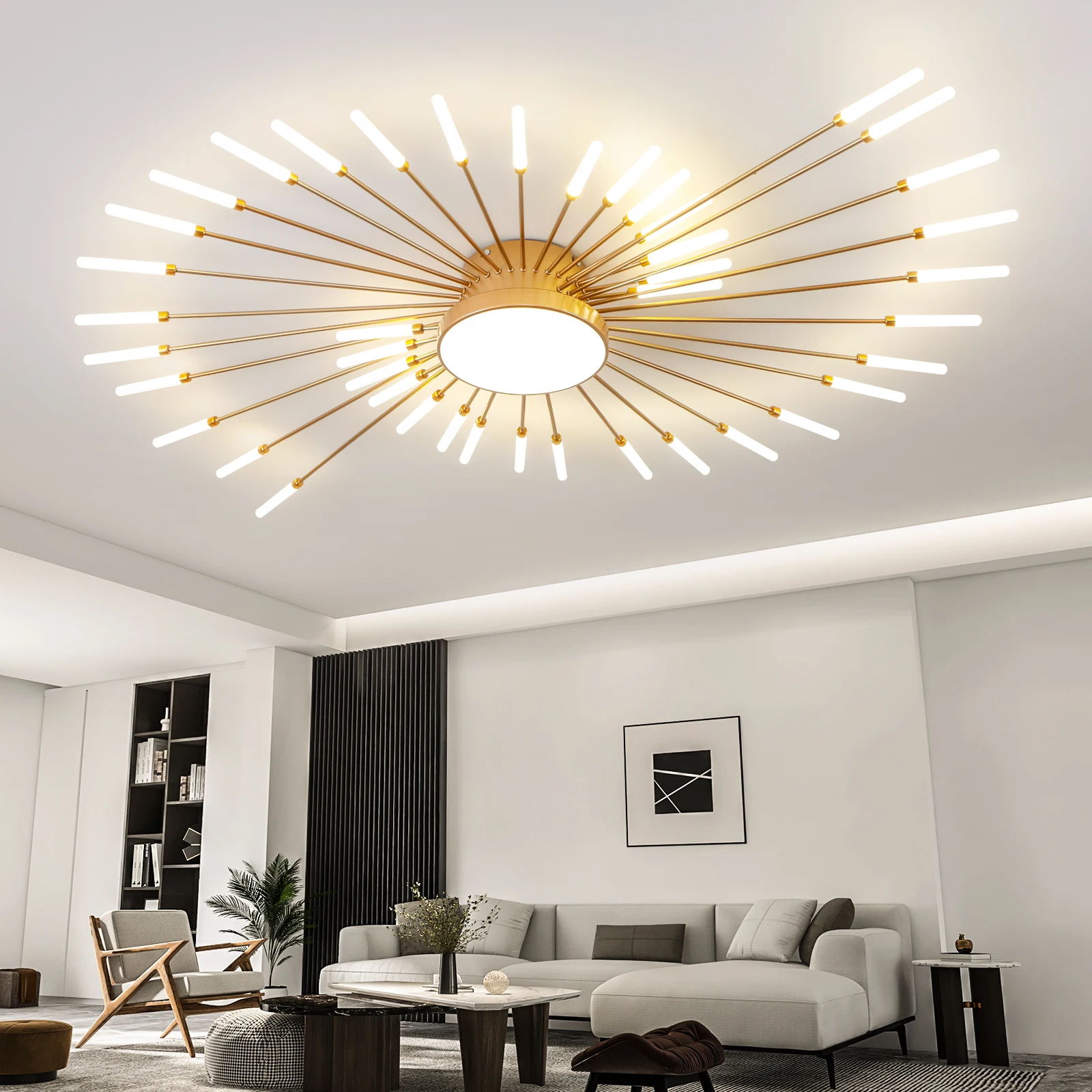 

Modern LED Ceiling Light for Living Room Lamp Bedroom Ceiling Chandeliers AC 90-260V Gold Black Home Decoration Light Fixture