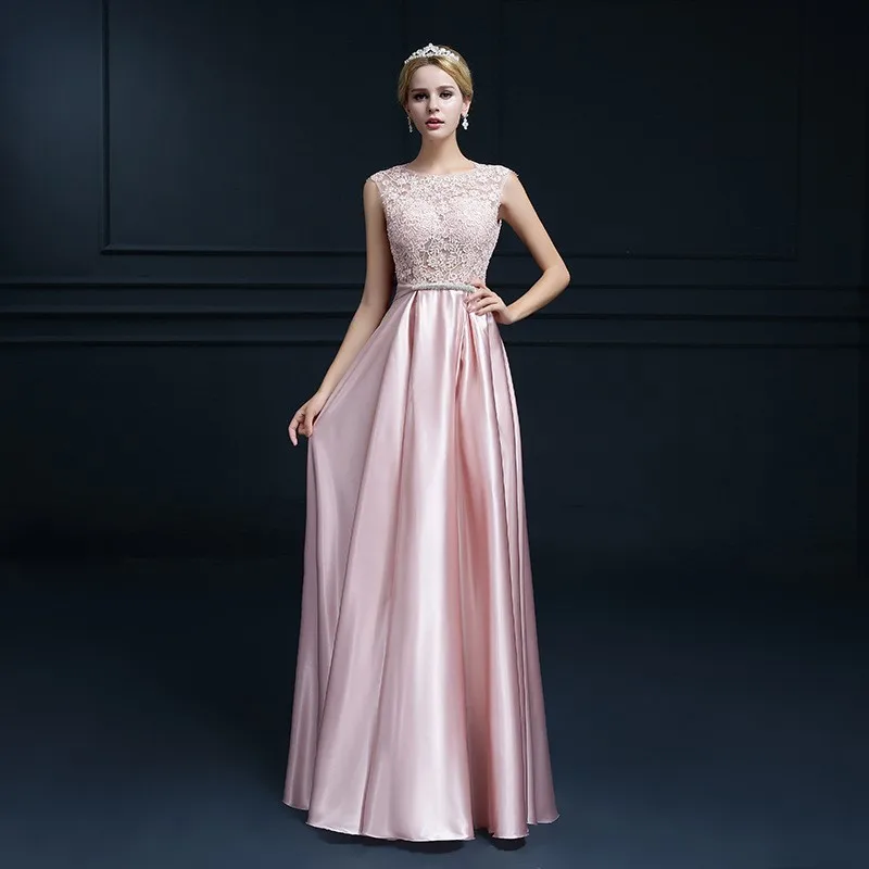 SUSOLA Champagne Dresses Lady Elegant O-neck Sleeveless Sexy Formal Flower Hollow Out Party Long Dresses for Woman