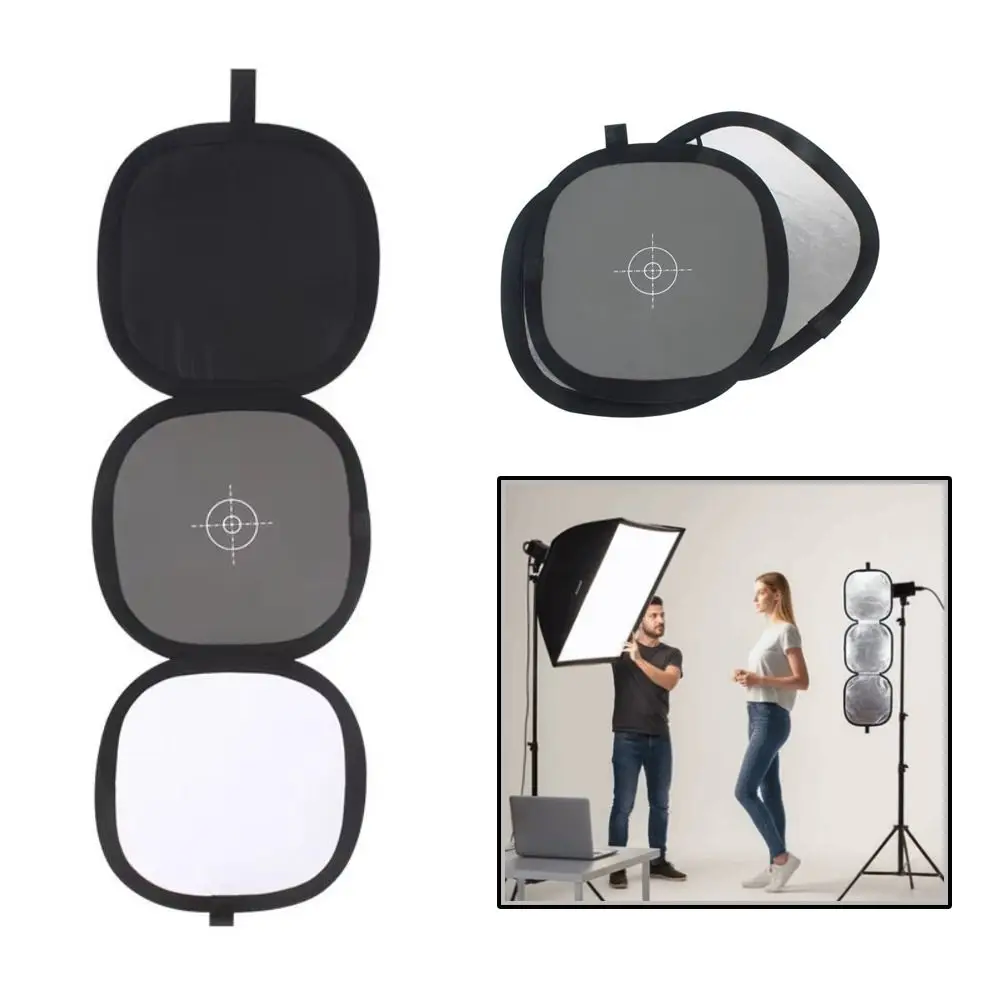 Immagine 5: Riflettore a tre ante a due lati Design 3in1 Riferimento al 18% Disco pieghevole Presa manuale Diffusore di luce Riprese video