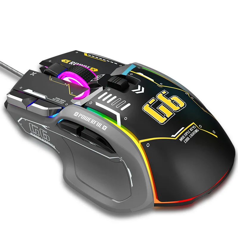 

Мышь Macro Game 12800DPI RGB Проводная Mecha Design Эргономичная компьютерная подсветка souris maus com fio raton myszka USB muis gamer