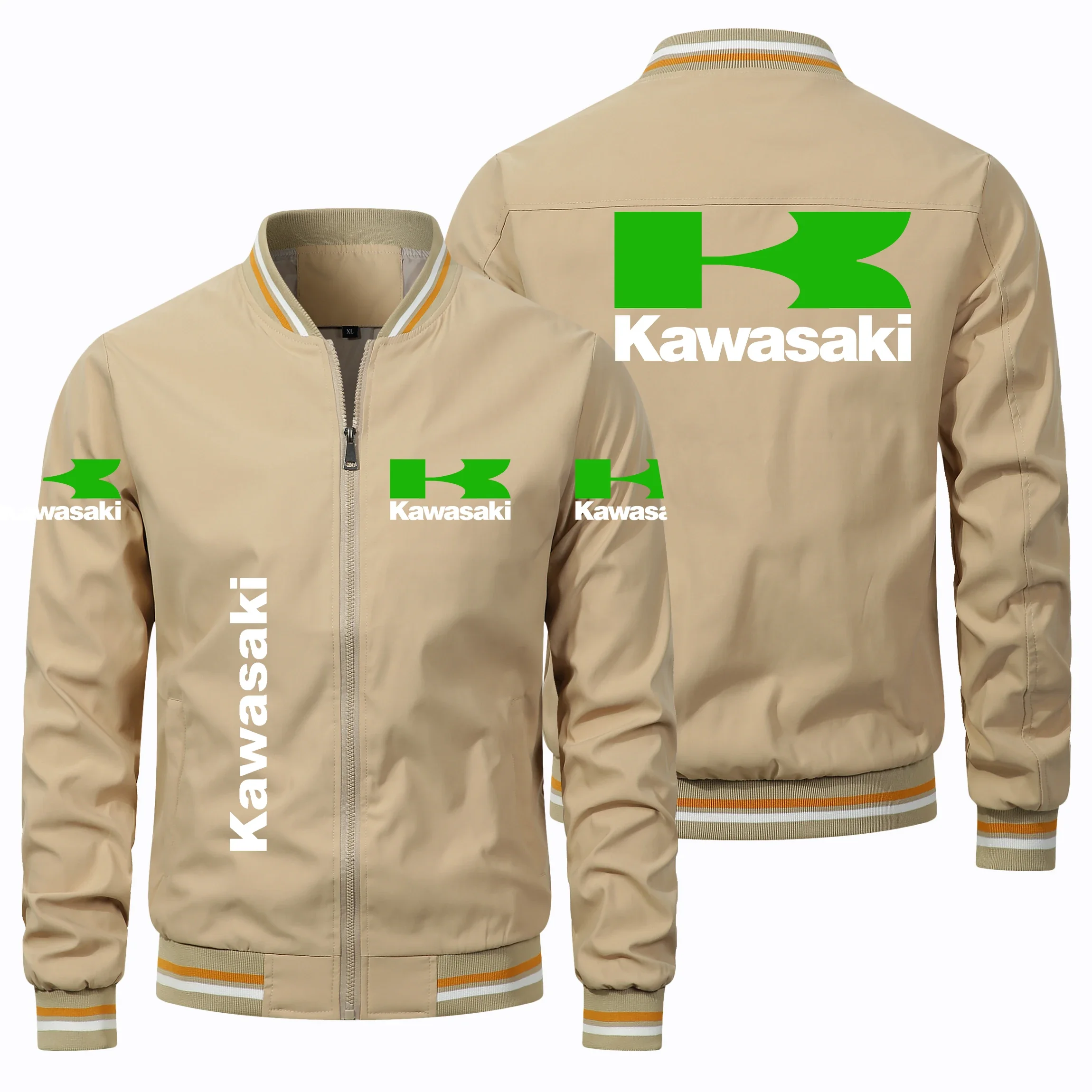 2025 Men's Hoodie Zipper Shirt Kawasaki Logo Printed Motorcycle Racing Jacket Casual Jacket Kawasaki Clothing