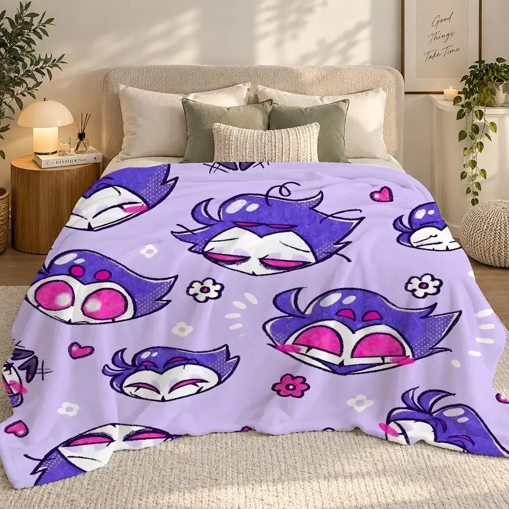 1PC H-Helluva Boss Throw 240g flannel blanket, suitable for sofas, beds, offices, exquisite gift blankets
