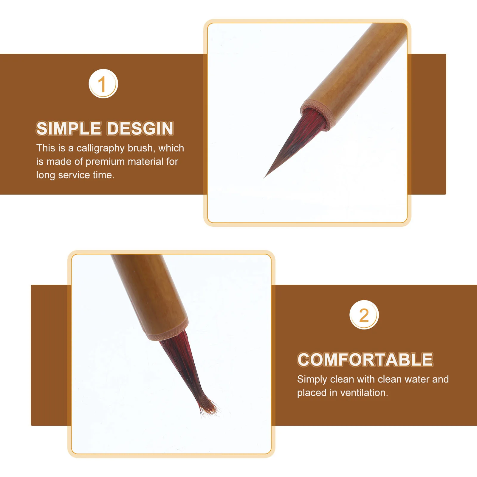 3 قطع من فرش الخط الصغيرة، مادة ممتازة، قبضة كتابة سلسة، محمولة خفيفة الوزن لطلاء الخط الصيني