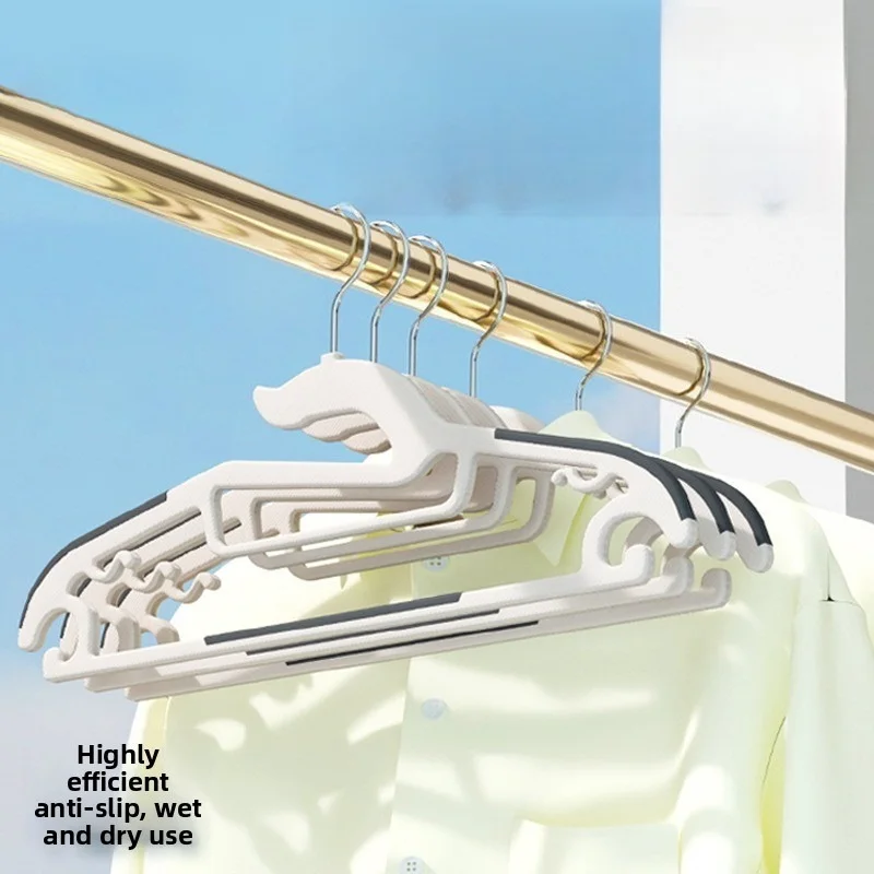 10pcs Thickened Fish Mouth Clothes Hanger Anti Shoulder Bump Non Deform Anti Slip Windproof Household Laundry Drying Hanger