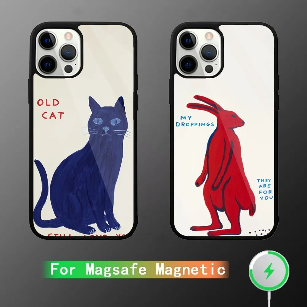 D-David Shrigley Visual Arts Phone Case For iPhone 15,14,13,12,11,Plus,Pro,Max Mini Magsafe Magnetic Wireless Charging