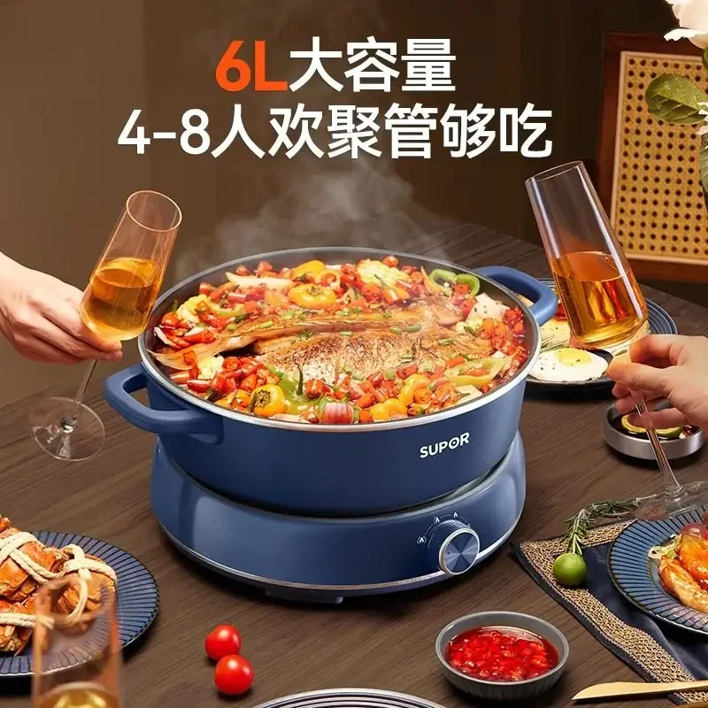 تكون مناسبة للطباخ الكهربائي ذو الوعاء الساخن الكهربائي المنزلي المقسم متعدد الوظائف للتبخير والقلي وعاء الطبخ ذو سعة كبيرة f