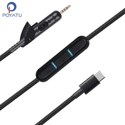 POYATU 3.5MM/rodzaj USB C QC15 kabel słuchawek dla Bose QuietComfort 15 QC15 QC2 QC 15 2 przewody z mikrofonem zdalnego