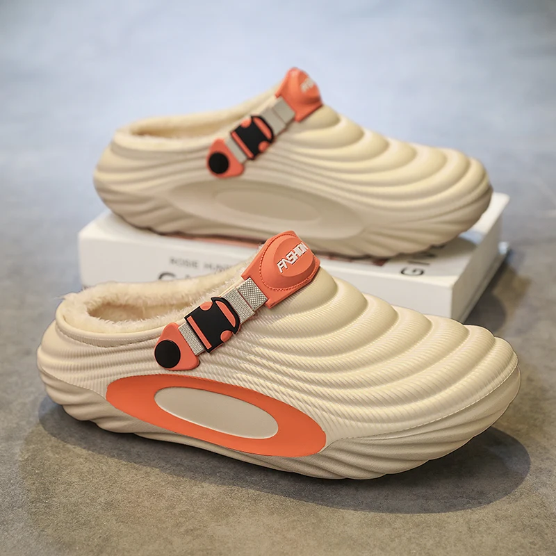 موضة جديدة نعال من القطن الرجال شتاء دافئ المنزل أحذية قطنية مقاوم للماء حذاء للحديقة داخلي الانزلاق على أحذية موجزة #3