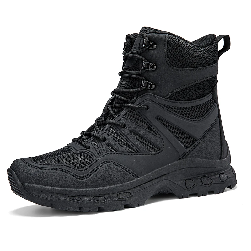 Men Tactical Boots Lace Up Desert Combat Boots Breathable Outdoor Hiking Shoes for Men Anti Slip Climbing Shoes Hunting Boots