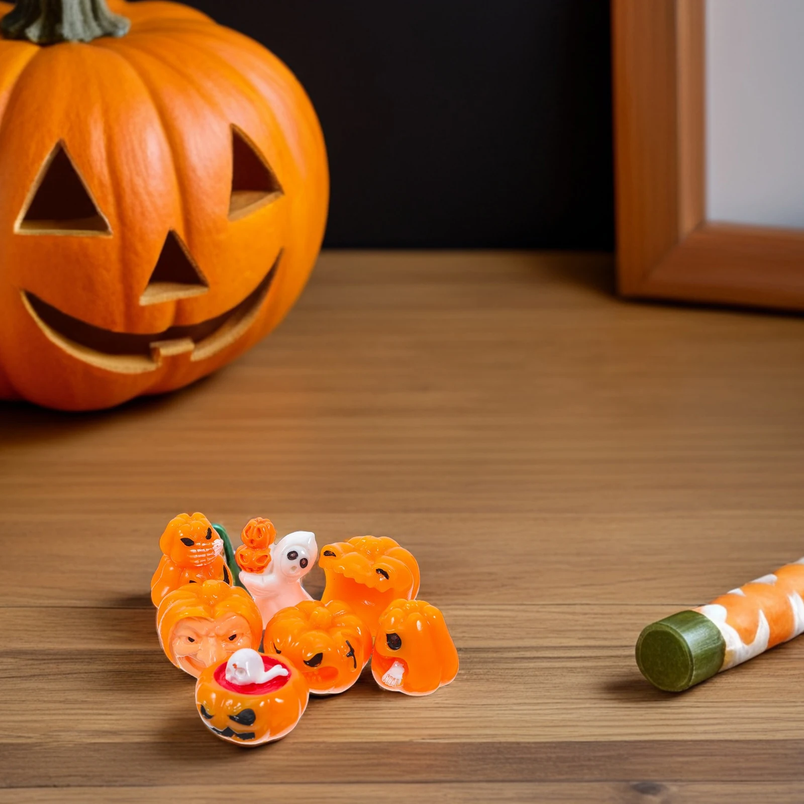 

7 Pcs Halloween Decorations Ghost Figurine Mini Figurines Resin Figures Fall Pumpkins