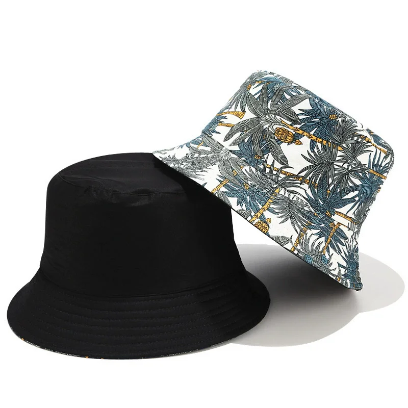 2025 Spring/Summer Banana Print Bucket Hat Unisex Reversible Fishing Hat Men’s Sunscreen Hat Women’s Leisure Sandbeach Basin Cap