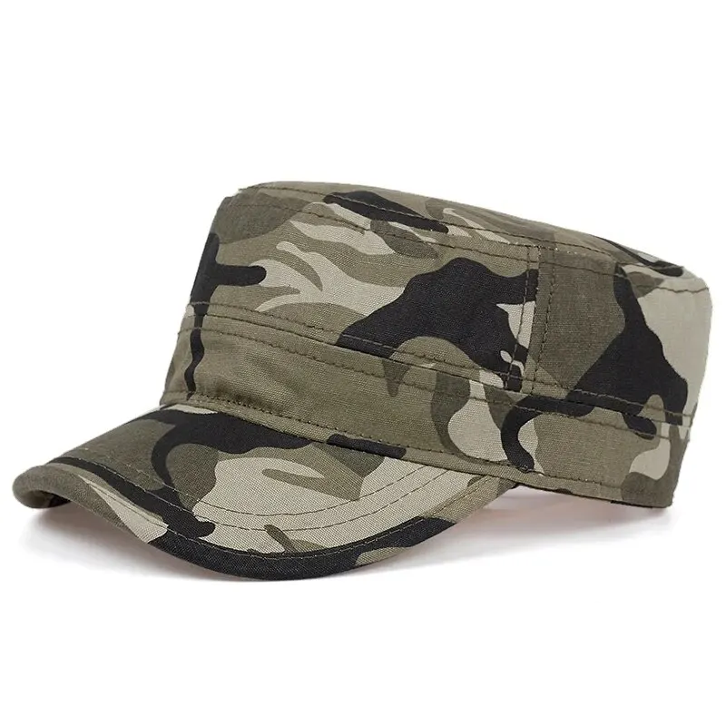 Unisex Light Plate Camouflage Series Flat Top Baseball Caps Spring Autumn Sailor Hats Men Flat Top Captain Military Caps