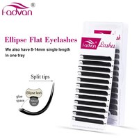 Fadvan Ellipse Flat Lashes Extensions Super Mink Black Flat Eyelash Extension Semi-permanent Individual Very Soft Ellipse Wires