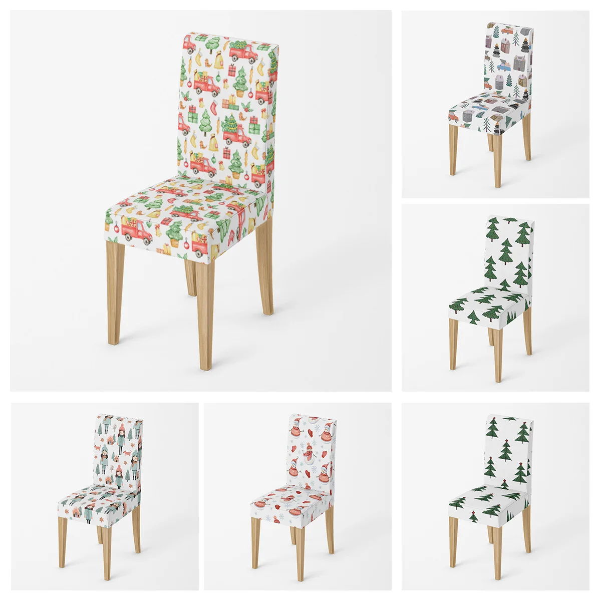 

Home chair Covers kitchen adjustable dining elastic fabric chairs cover wedding Desk stretch back restaurant Merry Christmas
