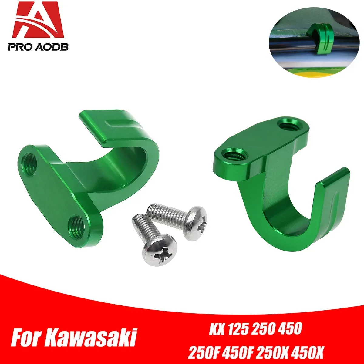Motorcycle CNC Rear Brake Hose Clamp Guide For Kawasaki KLX450R KX85 KX100 KX125 KX250 KX450 KX250F KX450F KX250X 450X 2005-2024