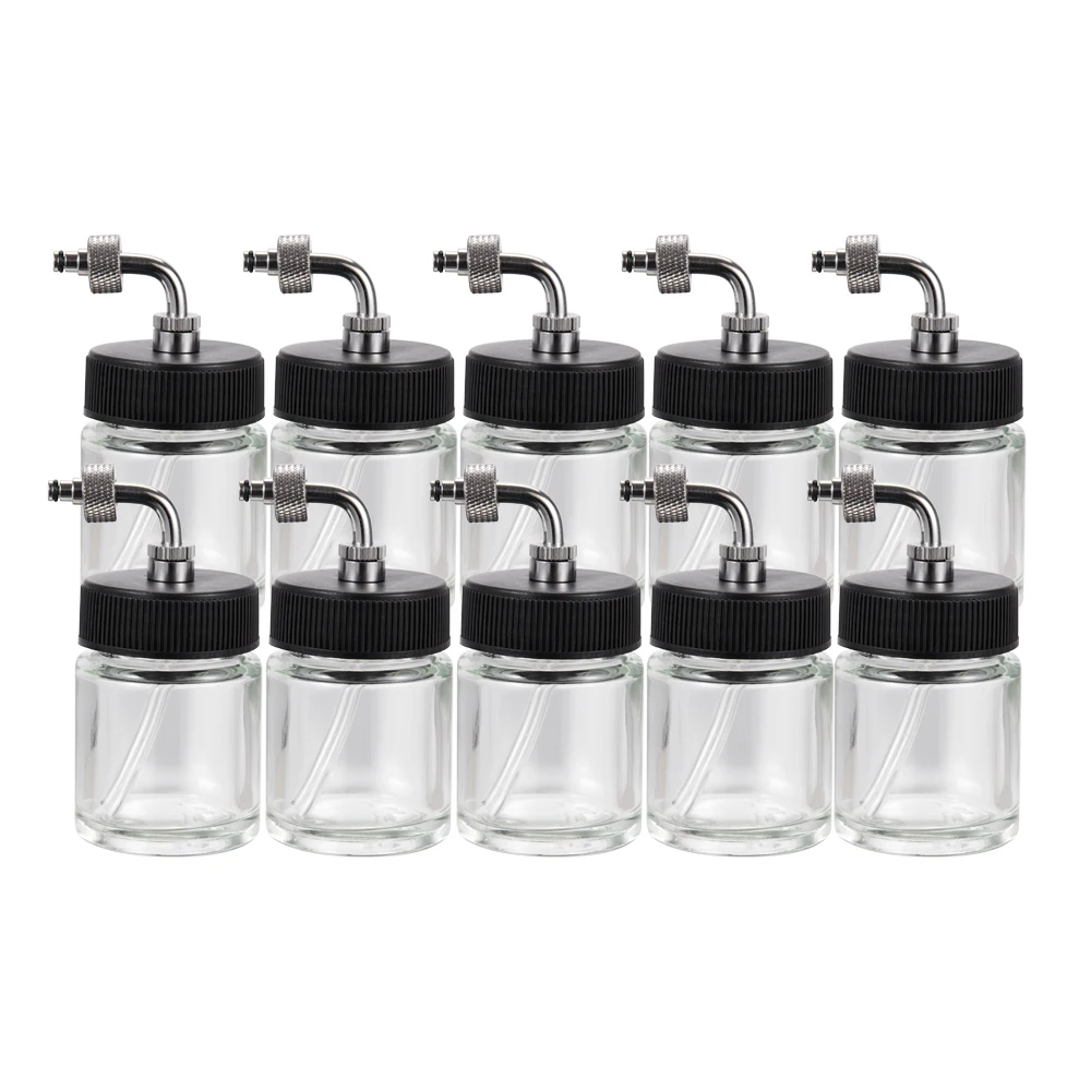 OPHIR 10 pcs/lot Airbrush Glass 22cc bottles pot Professional paint cup Model # AC018-10x