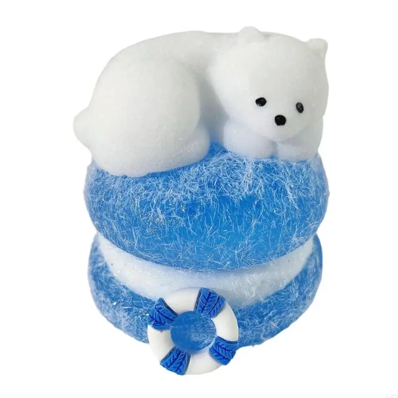 إجهاد الدب الأبيض القابل لإعادة الاستخدام يقلل من لعبة الحيوانات الحسية القابلة للضغط لتحسين التركيز يداه الاسترخاء L8RB