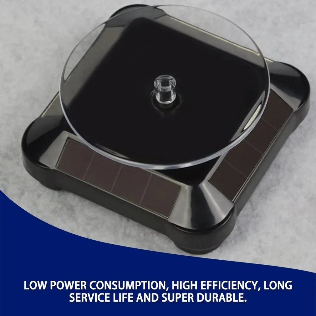 1Pc 360 Degree Turntable Rotating Display Stand Power by Solar Power or Battery Watch Ring Necklaces Jewelry Rotating Base