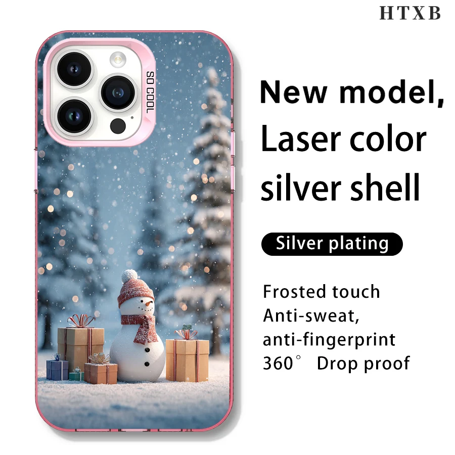 Capa de telefone espumante árvore de Natal para iPhone 17 a 11 Pro Max Plus