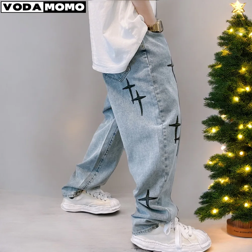 Jeans Men Wide Leg Cargo Pants men jeans Streetwear Baggy Men Loose Straight Male Clothing Y2K jeans Hip Hop Style Male Trousers